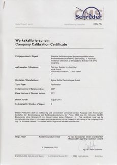 sglux Certificado Calibración Schreder